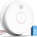 SITERWELL Smoke Detector, Hardwired Interconnected Smoke Detector, Photoelectric Smoke Alarm with 9V Backup Battery, Fire Alarm with Test/Silence Button, ETL-9th Listed, GS562A, 1 Packs