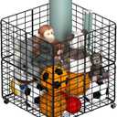 Ball Storage Bin Cart with Rolling Wheels, Metal Frame Sturdy Connector, Sports Ball Basket Organizer for Garage or Gym, Indoor & Outdoor Holds Basketballs, Soccer Balls, Toys and Sports Equipment