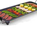 Electric Griddle Grill, Family Indoor BBQ, waterproof Smokeless Coated Non-Stick Griddle Pan, 5-Level Control with Adjustab le Temperature, for Camping Indoor Outdoor Parties (68CM*28CM)
