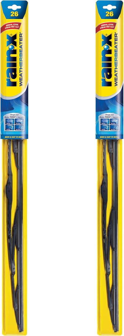 Rain-X 820246 WeatherBeater Wiper Blades, 26" Windshield Wipers (Pack of 2), Automotive Replacement Windshield Wiper Blades That Meet Or Exceed OEM Quality And Durability Standards