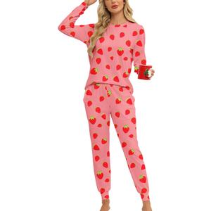 KFUBUO Women's Pajama Sets Long Sleeve Sleepwear and Jogger 2 Piece Lounge Set (Large)