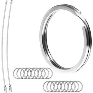 BiyrlyStainless Steel Keyrings,Round Key Rings for Flat Keychains For Home Car Office Keys Attachment (Silver)