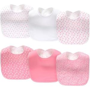 lazyrhino 6 Pack Baby Bibs Unisex Adjustable with Snaps Ultra Soft Absorbent Drooling Teething for Boys and Girls
