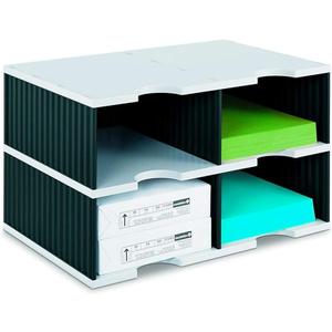 Ultimate Office TierDrop Desktop Organizer/Sorter, 4-Compartment High-Wall with Optional Add-On Tiers for Easy Expansion