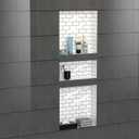 Shower Niche Recessed Shower Shelves, 16" x 40" ABS Plastic Bathroom Soap Niche Multiple Storage and Large Space, Best for Bath DIV