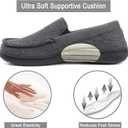ULTRAIDEAS Men's Moc-Toe Slippers Loafer House Shoes Indoor Outdoor Memory Foam with Breathable&Warm Knit Upper (Gray)