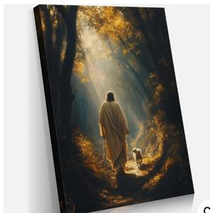 NCYEL Jesus Wall Art Christian Canvas Print Shepherd Jesus Print Religious Poster Artwork Living Room Bedroom Wall Decor Gallery Style Picture 16x24 Inch