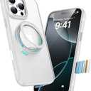 for iPhone 16 Pro Max Case, Compatible with MagSafe, Slim Shockproof Military-Grade Rugged Protective Case with Stand, Camera Control, Comfort Grip (B-White, iPhone 16 Pro Max)