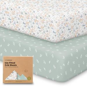 2-Pack Crib Sheets for Boys, Girls - Viscose Derived from Bamboo Fitted Crib Sheet, Baby Crib Sheets Neutral, Crib Mattress Sheet, Toddler Bed Sheets, Baby Sheets for Crib Fitted Sheets (Prairie)