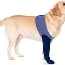 COODEO Dog Socks to Prevent Licking Paws, Healing Boots & Paw Protectors with Non-Slip Bottoms for Wound Protection, Waterproof Sleeve Shoes for Licking Purple M_Left