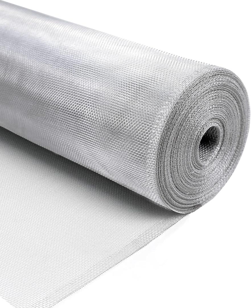 FOREHOGAR Aluminium Window Screen Mesh, 3'x100' Replacement Mosquito Net Roll for Sliding Door Repair, Insect Screening Proof for Patio, Porch, Balcony, Durable Resistant House DIY, Silver