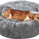 JOLLYVOGUE Dog Bed, Calming Anti-Anxiety Large Dog Bed, Fluffy Donut Cushion for Medium and Large Pets (27"/30"/36")