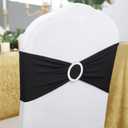 Peomeise 100pcs Black Spandex Chair Sashes with Buckle Slider for Wedding, Party Decoration