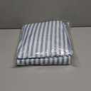 Amazon Basics Breathable, Brushed Microfiber Wrinkle Resistant 3 Piece Bed Sheet Set with 14-Inch Deep Pockets, Twin, Dusty Blue Pinstripe, Printed