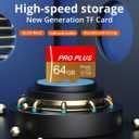 2 Pack Memory Card 64GB with Adapter, High Speed TF Card, UHS-I C10 A1 Memory TF Card for Tablet/Mobile Phone/Camera/Car Audio/Game Console (TF162 Red Gold 64GB)