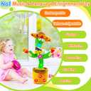 Rechargeable Dancing Talking Cactus Toy w/Volume Adjustable, Cactus Baby Toy Repeat What You Say, Baby Toys for Boys Girls, Singing Mimicking Cactus Toy, Birthday or Chirstmas Gifts for Grandkids