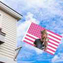 WENWELL Glenn American Flag Tapestry, Pink Powell Cowboy Wall USA Flags, 3x5 Feet, Polyester with Brass Grommets