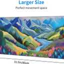 Gaming Mouse Pad, Large Non-Slip Rubber Base Mousepad, Keyboard Mouse Mat, Desk Pad with Stitched Edges, 31.5x11.8inch,Mountain