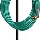 Garden Hose Holder Detachable Heavy Duty Metal Water Hose Hanger, Freestanding Hose Storage Stand Rack for Outside (Black)