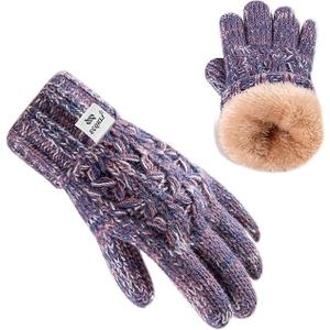 Kids Toddler Winter Warm Fleece Lined Gloves for Girls Boys, Thick Thermal Cute Knit Gloves for Cold Weather