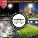 450W 2024 Plus New Upgraded LED Outdoor Flood Light, 45000LM 6000K Daylight White IP66 Waterproof, Stadium Lights, 3 Heads Adjustable Outdoor Floodlight Security Lights for Yards, Patios, Street (Black)