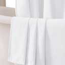 OVZME White Shower Curtain Set, Waffle Textured Heavy Duty Fabric Thick Shower Curtain for Bathroom, 230GSM Luxury Weighted Bath Curtain with 12 Plastic Hooks, 72x72, White