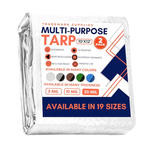 Large Waterproof Tarp - Heavy Duty 20 Mil Thick Poly Tarpaulin Ideal for Canopy Tents, Boats, RV or Pool Covers - Multipurpose Protective Tarps with Grommets for Indoor, Outdoor Use | 25× 45 1 Pack