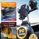 YRU True Military-Grade [360 Rotation Suction] 2026 Ultimate Car Phone Holder Mount 90+LBS Safest Strongest & Patent Certs Dashboard Windshield Vent for iPhone 17 16 Pro Max Samsung, Jet Black