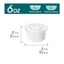 vancasso 6 oz Ramekins with Lid, Porcelain Creme Brulee Souffle Dishes, White Pudding Custard Cups Ramiken for Baking, Dishwasher and Oven Safe, Set of 6