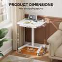 Small Mobile Standing Desk with Drawer, 23.6"x19.7" Rolling Laptop Cart on Wheels, Height Adjustable Sit Stand Computer Workstation with Storage for Compact Space, White
