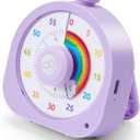 Visual Timer  Rainbow Magnetic Timer for Classroom, 60min/12h Rechargeable Countdown Timers, Silent Pomodoro Timers for Kids & Adults with ADHD (Purple)