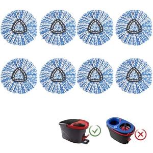 8 Pack Ocedar Mop Heads Replacements Compatible with O-Ceda Easywring Spin Mop-Microfiber Refill Easy Cleaning Mop Head Replacement for Home Office Floor Deep Cleaning, Blue