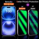 (2 Pack) Privacy Screen Protector for iPhone 16 Pro 6.3 Inch Anti-Spy Tempered Glass, Green Gradient Color Anti Spy Anti Blue Light HD Full Coverage