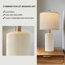 G-SAFAVA 20.25'' Ceramic Table Lamps Set of 2 Small Farmhouse Bedside lamp Creamy White Modern Nightstand End Table Lamps for Living Room Bedroom Study Office