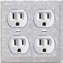 Shiny Rhinestones Wall Plates Double Socket Light Switch Cover Plate Decorative Wall Plate Toggle Outlet Covers (Standard Size)
