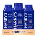 Harry's Men's Body Wash Shower Gel, Redwood Scent, 18 oz, Pack of 3