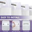 No Hook Shower Curtain Whith Snap in Liner Set, Purple Ombre Floral Striped Fabric Shower Curtains for Bathroom Hotel Decor 71x74 Inches