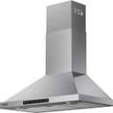 Wall Mount Range Hood 36 inch,Kitchen Vent Hoods 980 CFM Ducted/Ductless Range Hood,with Gesture Sensing & Touch Control Switch Panel, 3 Speed Exhaust Fan Permanent Filter
