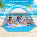 Gorich Beach Tent Sun Shelter for 4 Person with UPF 50 UV Protection, Lightweight & Easy Setup Beach Shade Canopy, Portable Beach Shade Tent Beach Cabana