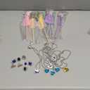 48Pcs Princess Wands Party Favors Glitter Star Fairy Wands Magic Wand Glitter Sequin Headbands Girls Pink Sequins Five-Pointed Star Fairy Stick Princess Ring Necklace Princess Pretend Jewelry Toys
