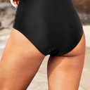 Zmart High Waisted Bikini Bottoms - Women's Full Coverage Ruched Bathing Suit Bottom Low Cut Swimsuit (Black)XL