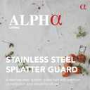 Splatter Guard for Frying Pan & Food Strainer and Universal Cookware 13" - Stops Hot Oil Splash - RED Handle - Splatter Screen for Cooking - Alpha Living