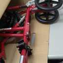 Medline Ultra Lightweight Transport Wheelchair for Adults, Foldable, 19-Inch Seat Width, Red Frame, Black Upholstery