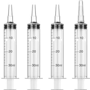 Frienda Large Plastic Syringe 4 Pack Measuring Syringe Tools Dispensing Multiple Uses (30 ml)