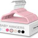 BAGAIL 50 Pack Kids Velvet Hangers 11 Inches Children's Clothes Hangers Non-Slip Baby Hangers for Infant/Toddler (Blush Pink)