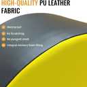 Round PU Leather Ottoman Foot Rest, Foam-Filled Pouf for Sofa and Living Room, Zippered Cover with Removable Foam Insert for Easy-Clean Care, 15.5" D x 8" H