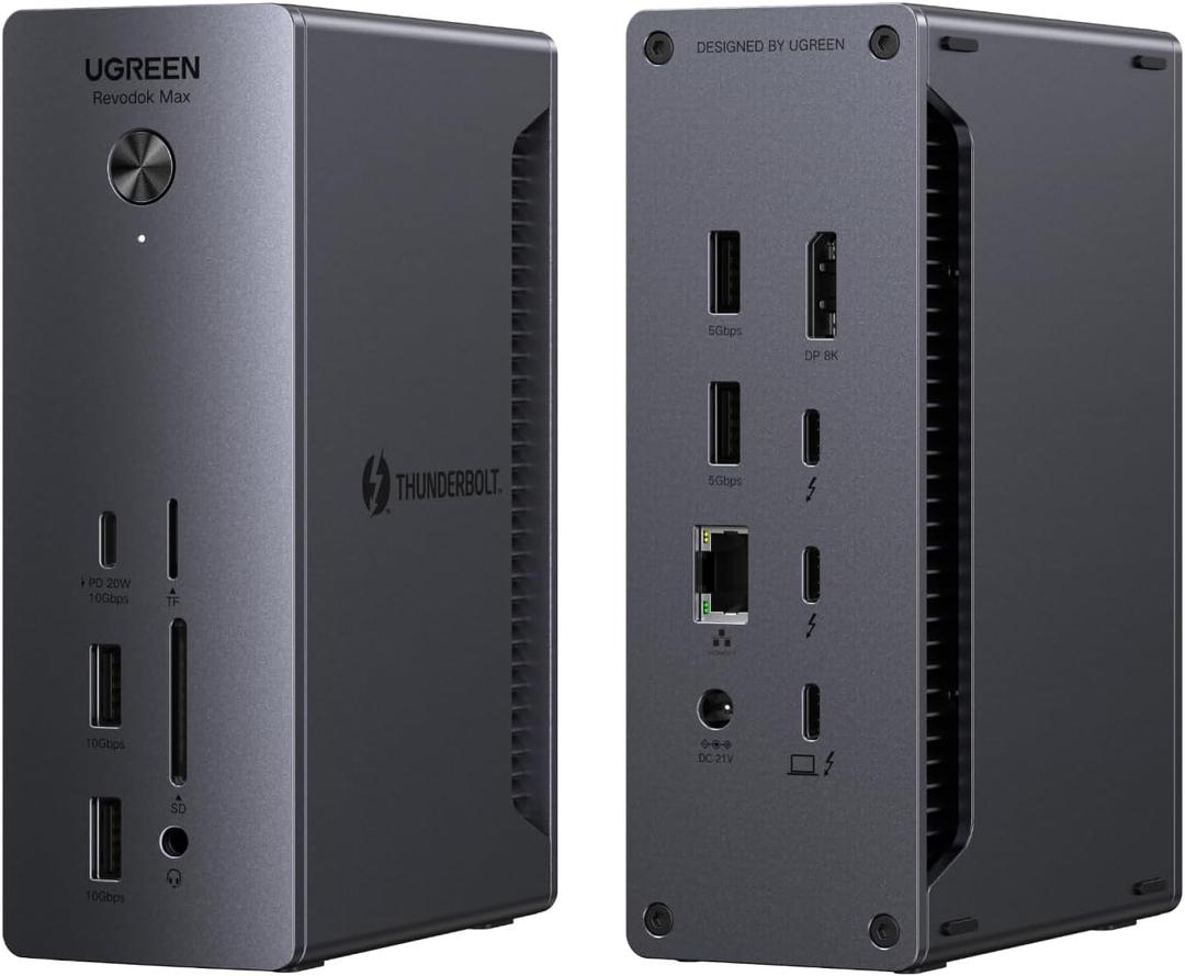 UGREEN Thunderbolt 4 Dock 13-in-1 40Gbps Docking Station with Dual 4K@60Hz Single 8K Display, 90W Charging for Laptop, 2.5GbE, SD/TF 4.0. Revodok Max 213 for MacBook Surface Pro and More