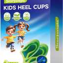 Kids Heel Cups for Heel Pain Sport Shock Absorbing Lightweight Gel Heel Inserts for Kid's with Sensitive Heels, Heel Spurs, Plantar Fasciitis, or Ankle Pain (2 Pairs Kid's Size 3-7 / Women 4-8)