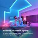 200 FT Led Lights for Bedroom (2 Rolls 100 FT), Music Synchronized Smart Led Strip Lights, Ultra Long with Remote Application Control Bluetooth LED Lights, Color Change RGB Light