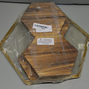 4 Pack Hexagon Floral Hoops with Wooden Stand, 12 Inch Metal Rings for Wedding Centerpiece Table Decorations Crafts Wreath Wedding Birthday Party Candle Rings, DIY Floral Displays